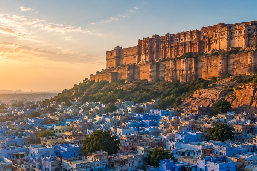 Jodhpur Rajasthan blue city and Mehrangarh Fort