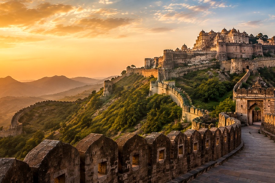 Kumbhalgarh Rajasthan fort in the Aravalli hills